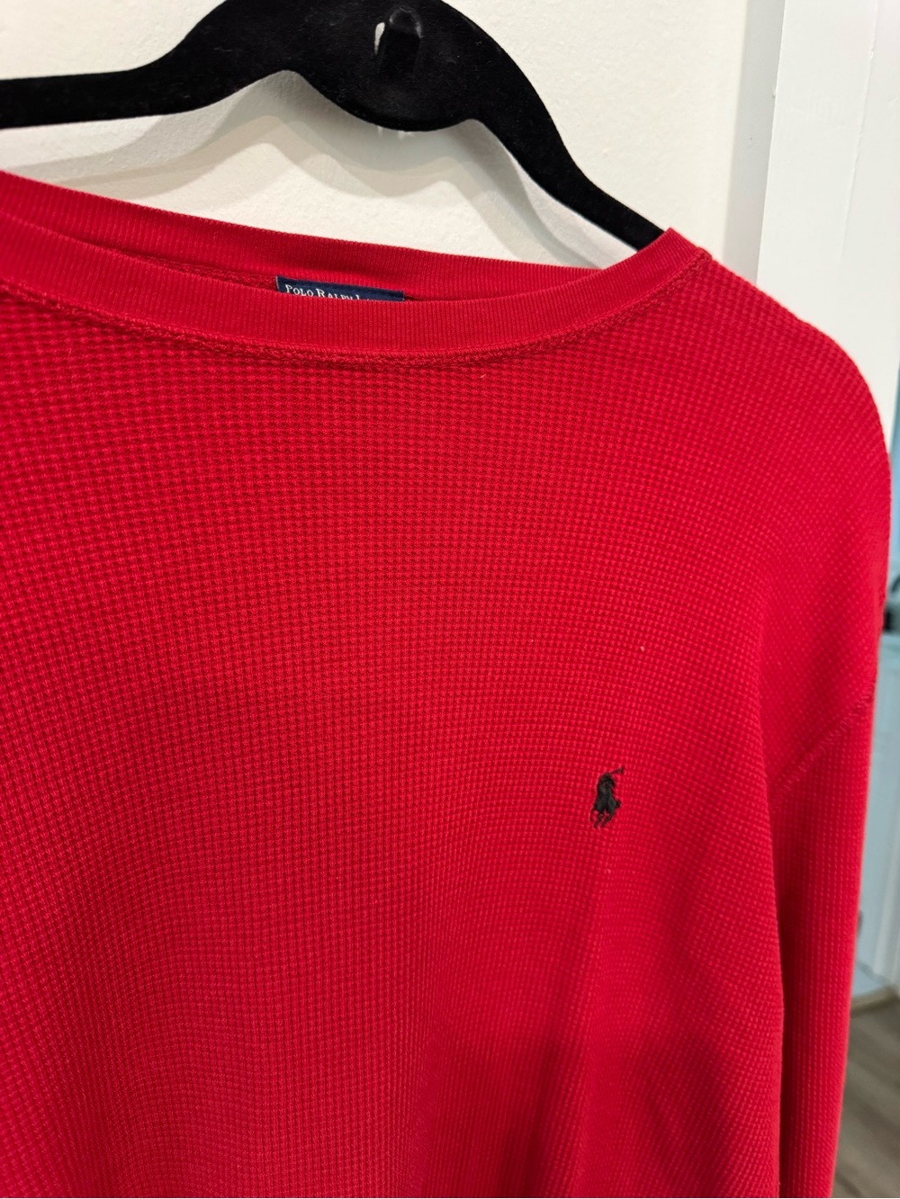 Polo by Ralph Lauren Red Waffle-Knit Sleepwear Top